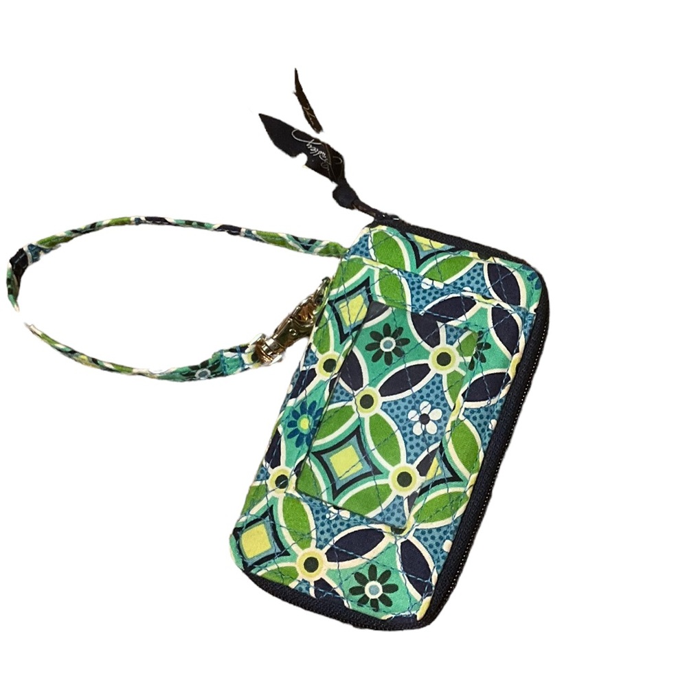 VERA BRADLEY Small Wristlet Size Pockets Card Holders Small Phone Blue Green